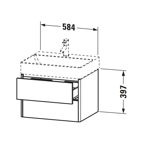 Тумба под раковину, Duravit, XSquare, шгв 584*460*397, раковина-необходимо заказать, цвет-базальт матовый — изображение 1