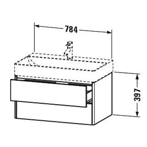 Тумба под раковину, Duravit, XSquare, шгв 784*460*397, раковина-необходимо заказать, цвет-фланелево-серый шелковисто-матовый — изображение 1