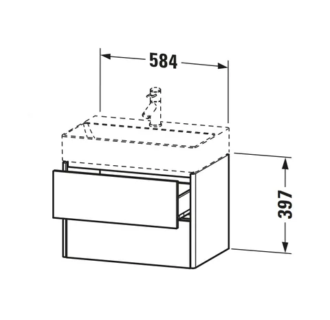 Тумба под раковину, Duravit, XSquare, шгв 584*390*397, раковина-необходимо заказать, цвет-белый — изображение 1