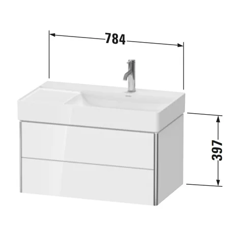 Тумба под раковину, Duravit, XSquare, шгв 784*460*397, раковина-необходимо заказать, цвет-серо-коричневый матовый — изображение 1