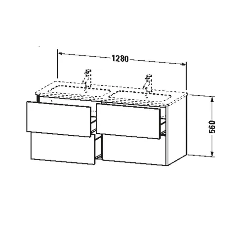 Тумба под раковину, Duravit, XSquare, шгв 1280*478*560, раковина-необходимо заказать, цвет-графит матовый — изображение 1