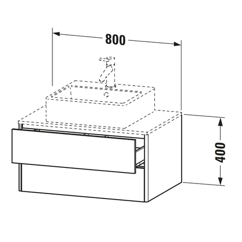 Тумба под раковину, Duravit, XSquare, шгв 800*548*400, раковина-необходимо заказать, цвет-белый глянцевый — изображение 1