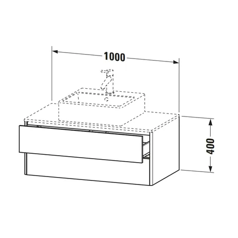 Тумба под раковину, Duravit, XSquare, шгв 1000*548*400, раковина-необходимо заказать, цвет-белый глянцевый — изображение 1