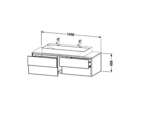 Тумба под раковину, Duravit, XSquare, шгв 1400*548*400, раковина-необходимо заказать, цвет-White High Gloss — изображение 1