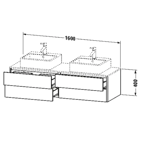 Тумба под раковину, Duravit, XSquare, шгв 1600*548*400, раковина-необходимо заказать, цвет-фланелево-серый шелковисто-матовый — изображение 1