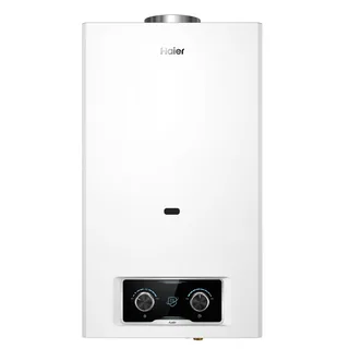 Водонагреватель газовый, проточный, Haier, Flash 10 Ap, с открытой камерой сгорания, механической модуляцией и пьезорозжигом, цвет-белый
