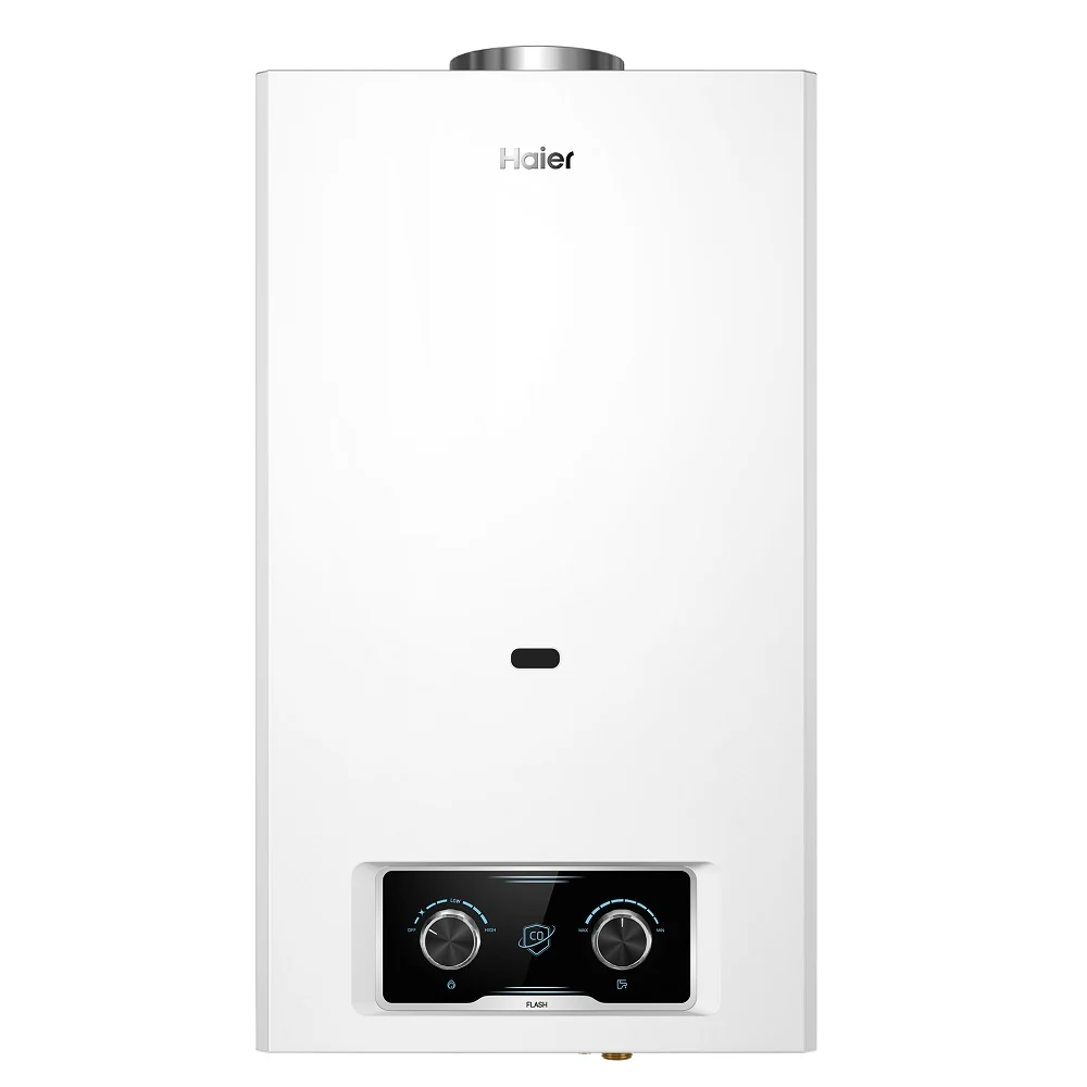 Водонагреватель газовый, проточный, Haier, Flash 12 Ap, с открытой камерой сгорания, механической модуляцией и пьезорозжигом, цвет-белый
