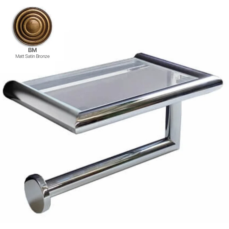 Бумагодержатель, 3SC, Guy & Guy, с полочкой, шгв 150*100*100, цвет-Matt Satin Bronze