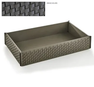 Лоток универсальный, 3SC, Hilton, шгв 290*170*60, кожа плетёная, цвет-Grigio Scuro