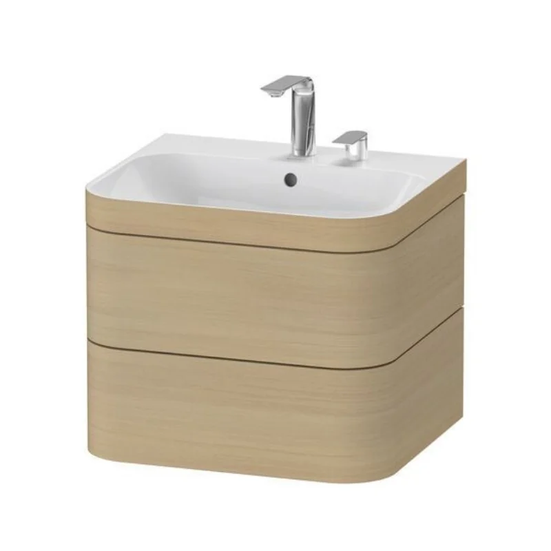 Тумба под раковину, Duravit, Happy D.2, шгв 575*490*468, раковина-в комплекте, цвет-дуб средиземноморский