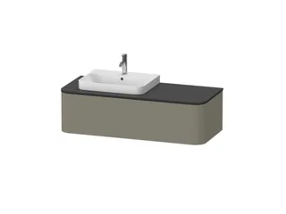 Тумба под раковину, Duravit, Happy D.2 Plus, шгв 1300*550*354, раковина-необходимо заказать, цвет-каменно-серый сатиново-матовый