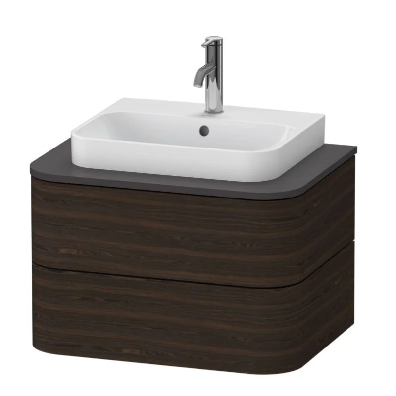 Тумба под раковину, Duravit, Happy D.2 Plus, шгв 650*480*408, раковина-необходимо заказать, цвет-орех брашированный