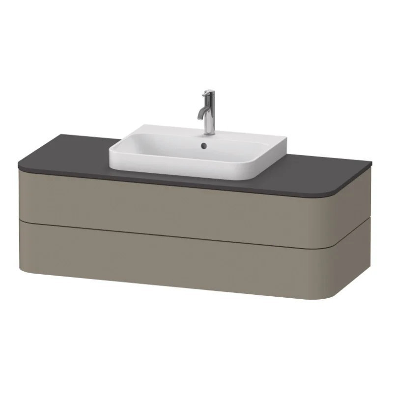Тумба под раковину, Duravit, Happy D.2 Plus, шгв 1300*550*408, цвет-каменно-серый шелковисто-матовый