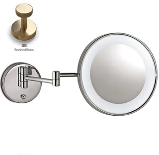 Косметическое зеркало, 3SC, Cosmetic Mirrors, 3-х кратное увеличение, с подсветкой, цвет-Brushed Brass — иконка