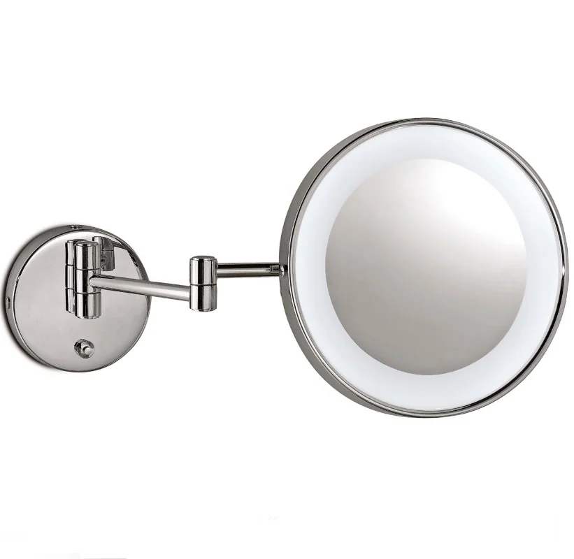 Косметическое зеркало, 3SC, Cosmetic Mirrors, 3-х кратное увеличение, с подсветкой, цвет-хром