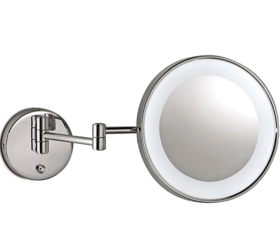 Косметическое зеркало, 3SC, Cosmetic Mirrors, 3-х кратное увеличение, с подсветкой, цвет-хром