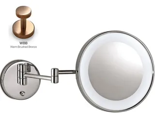 Косметическое зеркало, 3SC, Cosmetic Mirrors, 3-х кратное увеличение, с подсветкой, цвет-Warm Brushed Bronze