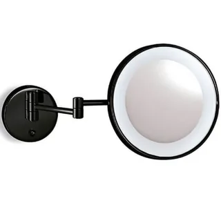 Косметическое зеркало, 3SC, Cosmetic Mirrors, 3-х кратное увеличение, с подсветкой, цвет-Matt Dark Bronze