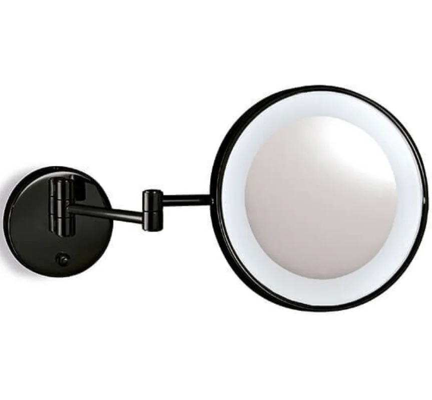 Косметическое зеркало, 3SC, Cosmetic Mirrors, 3-х кратное увеличение, с подсветкой, цвет-Matt Dark Bronze