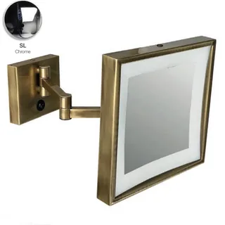 Косметическое зеркало, 3SC, Cosmetic Mirrors, 3-х кратное увеличение, с подсветкой, цвет-хром