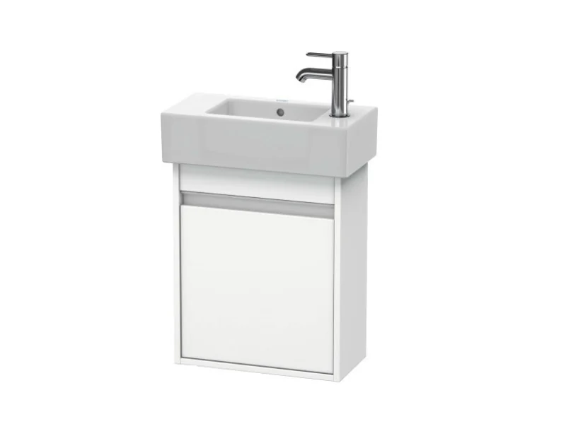 Тумба под раковину, Duravit, Ketho, шгв 450*225*550, петли-слева, раковина-необходимо заказать, цвет-белый матовый