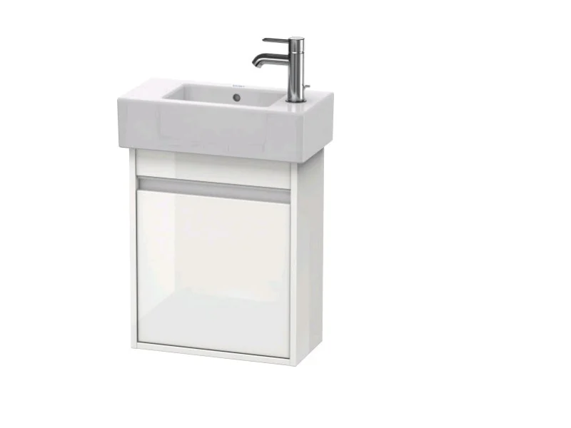 Тумба под раковину, Duravit, Ketho, шгв 450*225*550, петли-слева, раковина-необходимо заказать, цвет-белый глянцевый