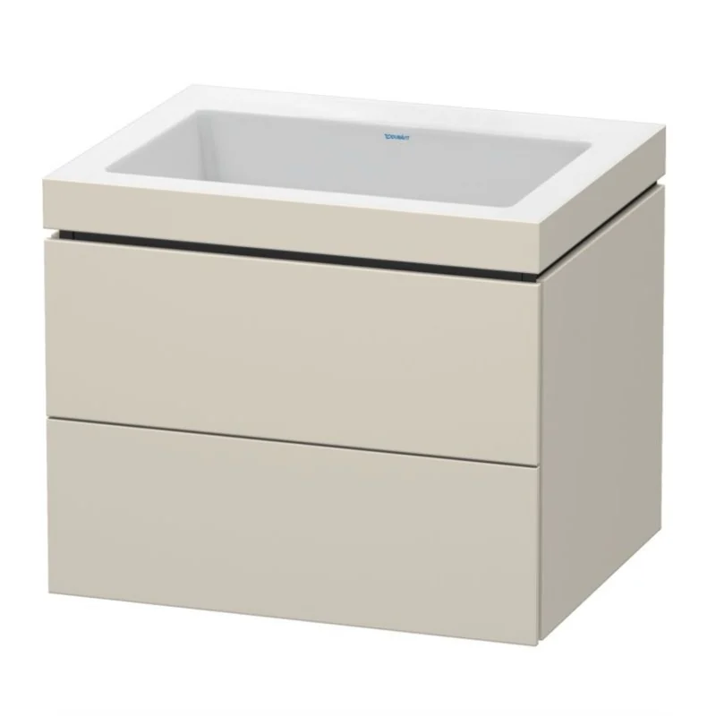 Тумба под раковину, Duravit, L-Cube, шгв 600*480*500, раковина-в комплекте, цвет-серо-коричневый матовый