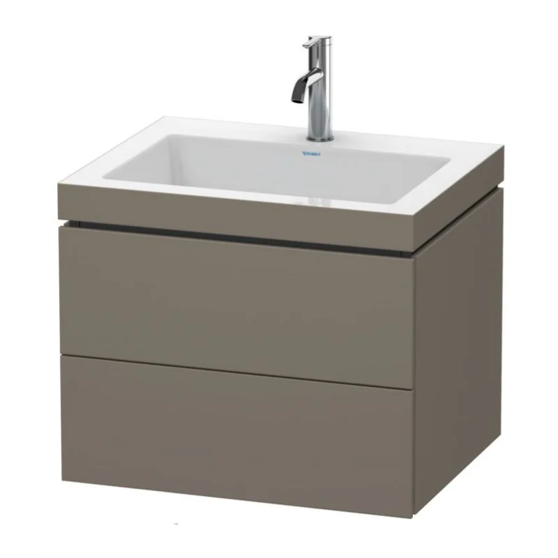 Тумба под раковину, Duravit, L-Cube, шгв 600*480*500, раковина-в комплекте, цвет-фланелево-серый шелковисто-матовый
