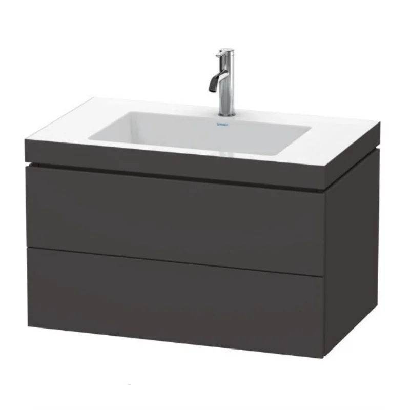 Тумба под раковину, Duravit, L-Cube, шгв 800*480*500, раковина-в комплекте, цвет-графит суперматовый