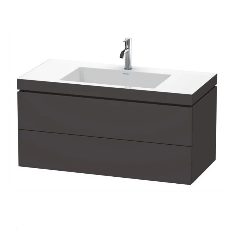 Тумба под раковину, Duravit, L-Cube, шгв 1000*480*500, раковина-в комплекте, цвет-гафит суперматовый