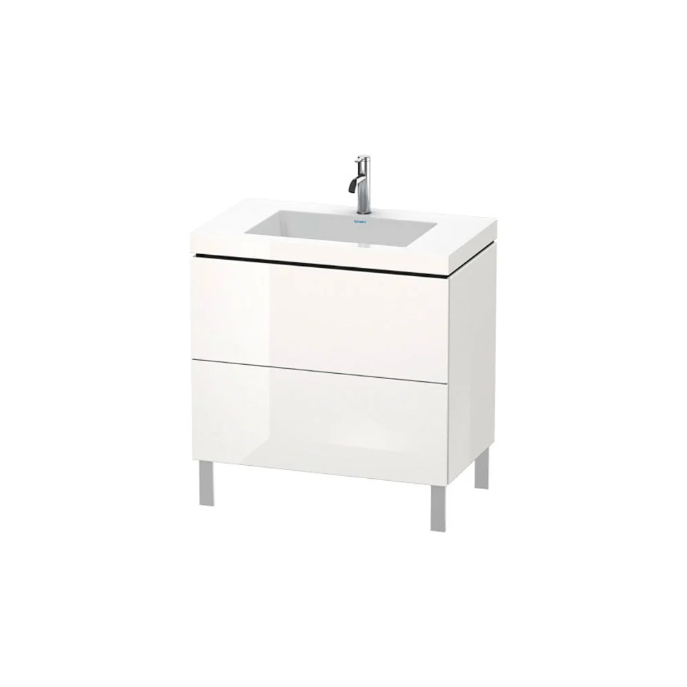 Тумба под раковину, Duravit, L-Cube, шгв 800*480*698, с ножками, раковина-есть, цвет-белый глянцевый