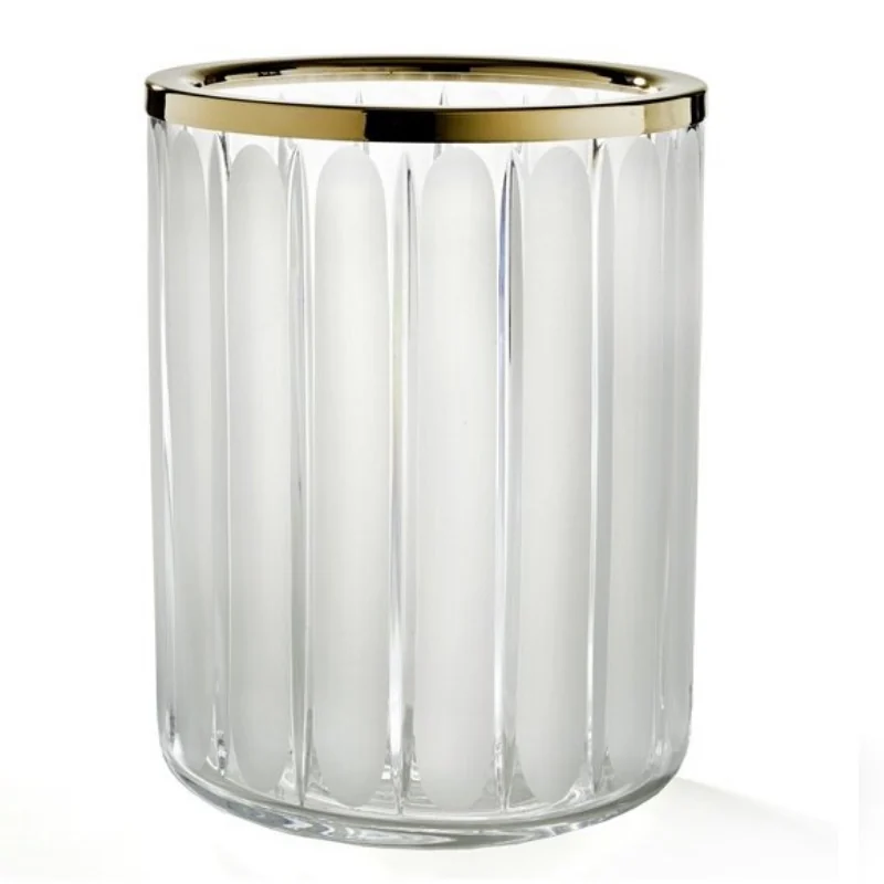 Урна, 3SC, Montblanc Crystal, без крышки, шгв 200*200*280, цвет-хрусталь прозрачный/Matt Gold 24Kt
