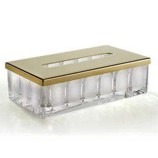 Диспенсер для бумажных салфеток,, 3SC, Montblanc Crystal, шгв 230*125*70, цвет-прозрачный хрустал/Polished Brass