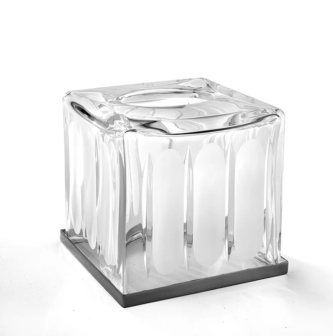 Диспенсер для бумажных салфеток, 3SC, Montblanc Crystal, шгв 130*130*150, цвет-хрусталь прозрачный/хром