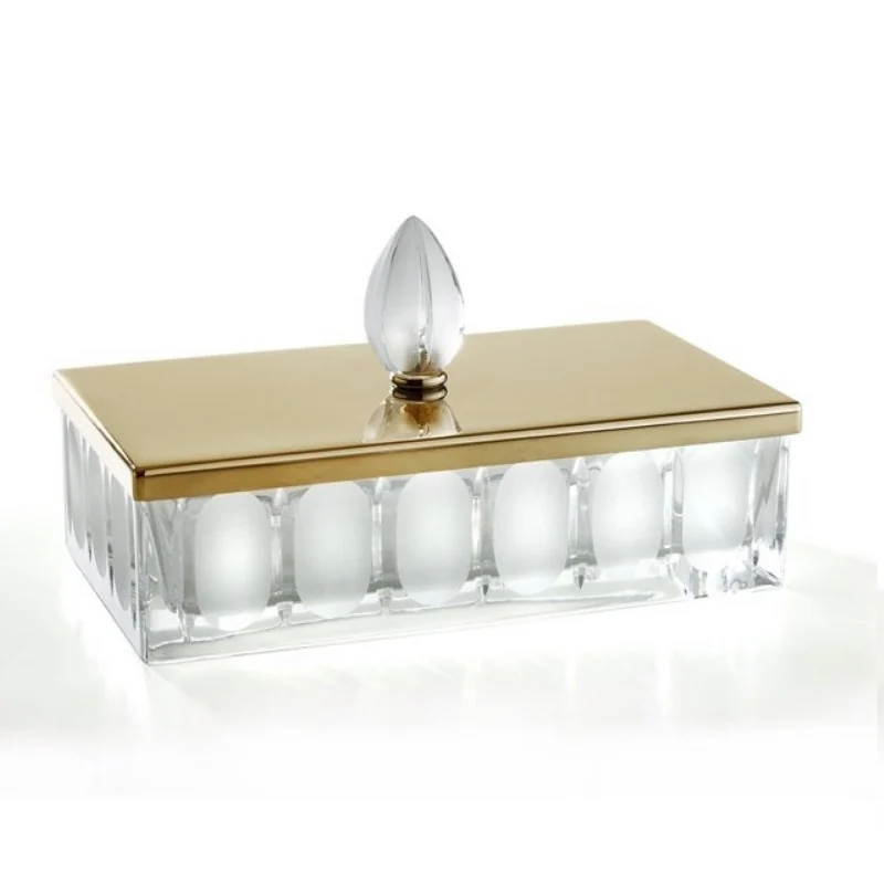 Контейнер универсальный, 3SC, Montblanc Crystal, с крышкой, шгв 230*125*70, цвет-прозрачный хрусталь/Matt Gold 24Kt