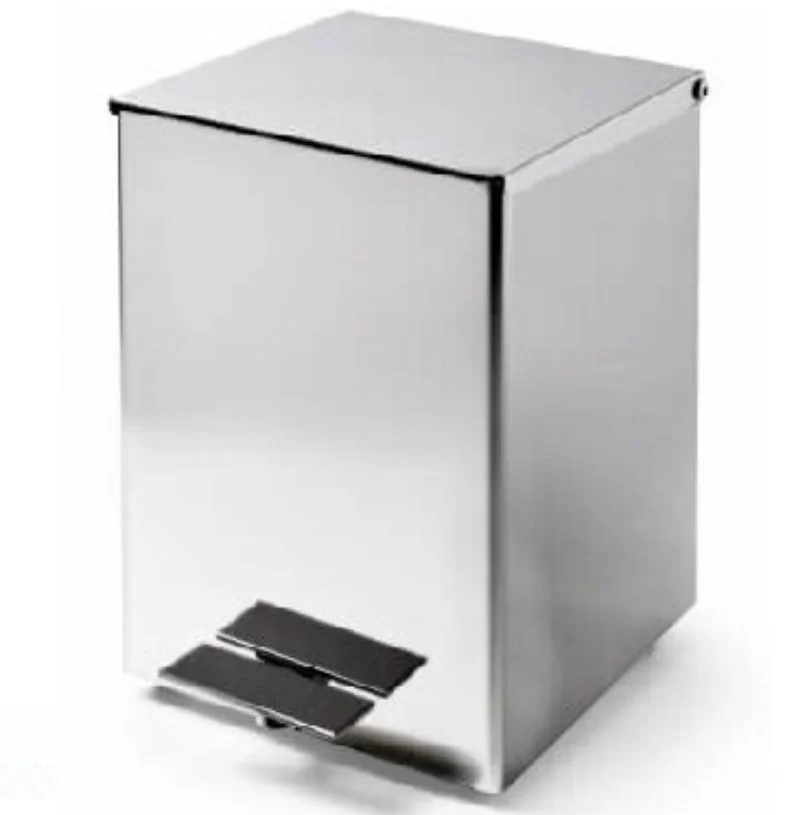 Ведро мусорное, 3SC, Metal Quadra, с крышкой, с педалью, шгв 180*220*260, цвет-хром
