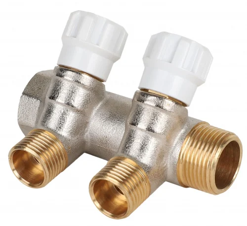 Коллектор, Premium, 3/4" x 1/2"ЕК, 2 выхода, с регулирующими вентилями