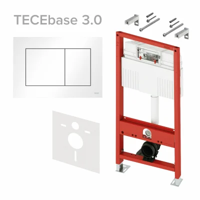 Инсталляция, TECE, TECEbase 3.0, для унитаза, шгв 500*230*1320, клавиша-TECEnow, цвет клавиши-белый