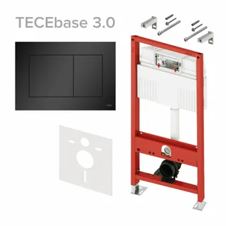 Инсталляция, TECE, TECEbase 3.0, для унитаза, шгв 500*230*1320, клавиша-TECEnow, цвет клавиши-черный матовый
