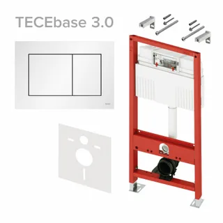 Инсталляция, TECE, TECEbase 3.0, для унитаза, шгв 500*230*1320, клавиша-TECEnow, цвет клавиши-белый матовый