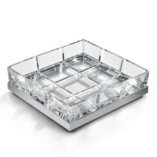 Мыльница, 3SC, Palace Crystal, шгв 120*110*30, цвет-прозрачный хрусталь/Matt Satin Nickel