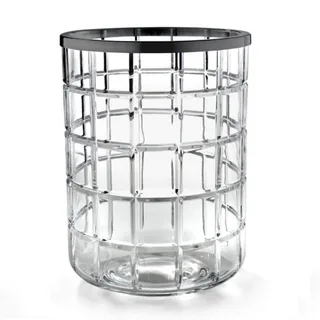 Урна, 3SC, Palace Crystal, без крышки, шгв 200*200*280, цвет-прозрачный хрусталь/Black Matt Satin Nickel
