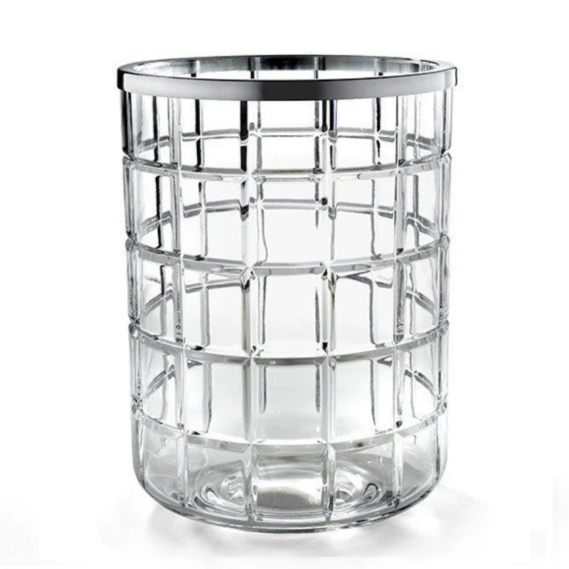 Урна, 3SC, Palace Crystal, без крышки, шгв 200*200*280, цвет-прозрачный хрусталь/хром