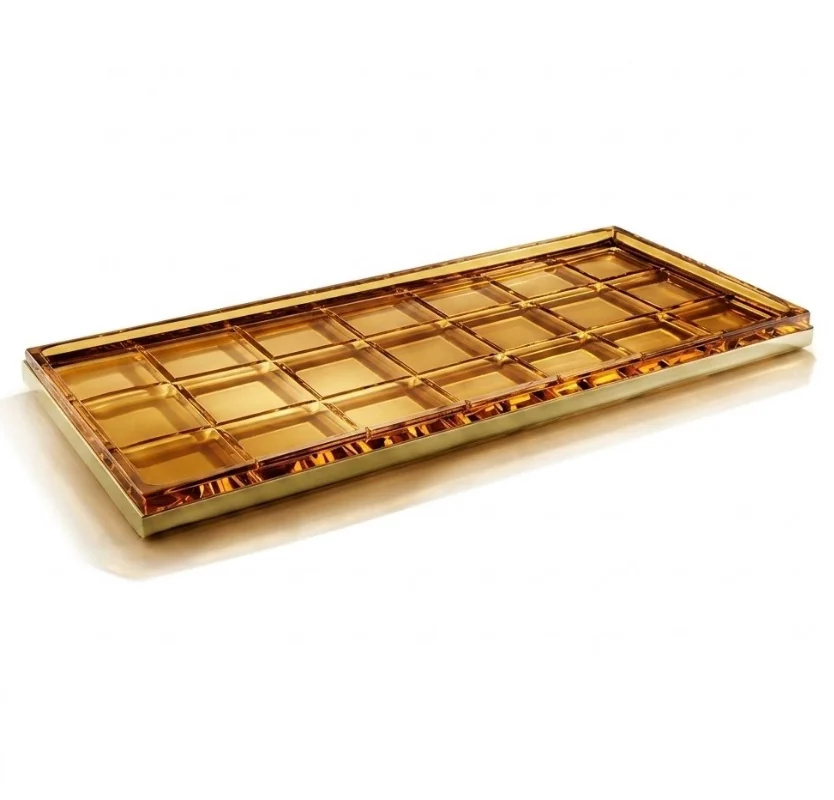 Лоток универсальный, 3SC, Palace Crystal, шгв 340*155*20, цвет-хрусталь Amber/Polished Gold 24Kt