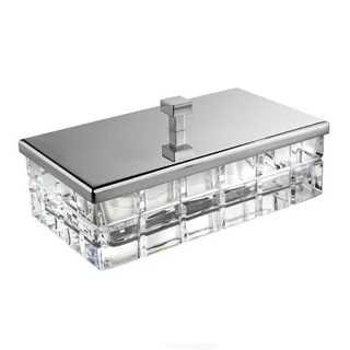 Контейнер универсальный, 3SC, Palace Crystal, с крышкой, шгв 230*125*100, цвет-хрусталь прозрачный/Matt Satin Nickel