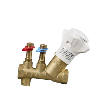 Клапан, Giacomini, R206B, DN-15, 1/2", ВВ, PN, бар-25, с измерительными штуцерами, со сливом