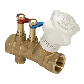 Клапан, Giacomini, R206B, DN-32, 1 1/4", ВВ, PN, бар-25, с измерительными штуцерами, со сливом