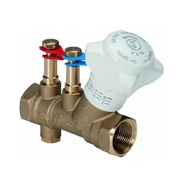 Клапан, Giacomini, R206B, DN-40, 1 1/2", ВВ, PN, бар-25, с измерительными штуцерами, со сливом