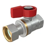 Кран 1/2"F x 1/2"гайка - красн. рук., с вн. резьбой для котлов и счетчиков