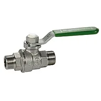 Кран 1/2" Н-Н хром. с зеленой рукояткой